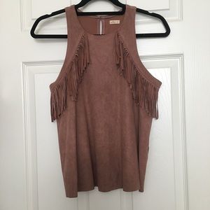 Fringe High Neck Top